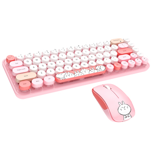 Juego de ratón y teclado inalámbrico MOFii, ilustración bonita, diseño compacto para uso en la oficina de niñas, disponible en stock para ordenador - Product Image 1