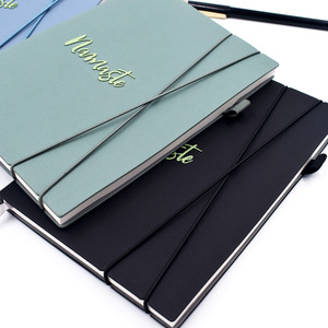 <strong>Custom</strong> A5 Logo Cross <strong>Elastic</strong> <strong>Strap</strong> Soft Leather Cover <strong>Notebook</strong> With Pen Loop Office Factory - Product Image 3