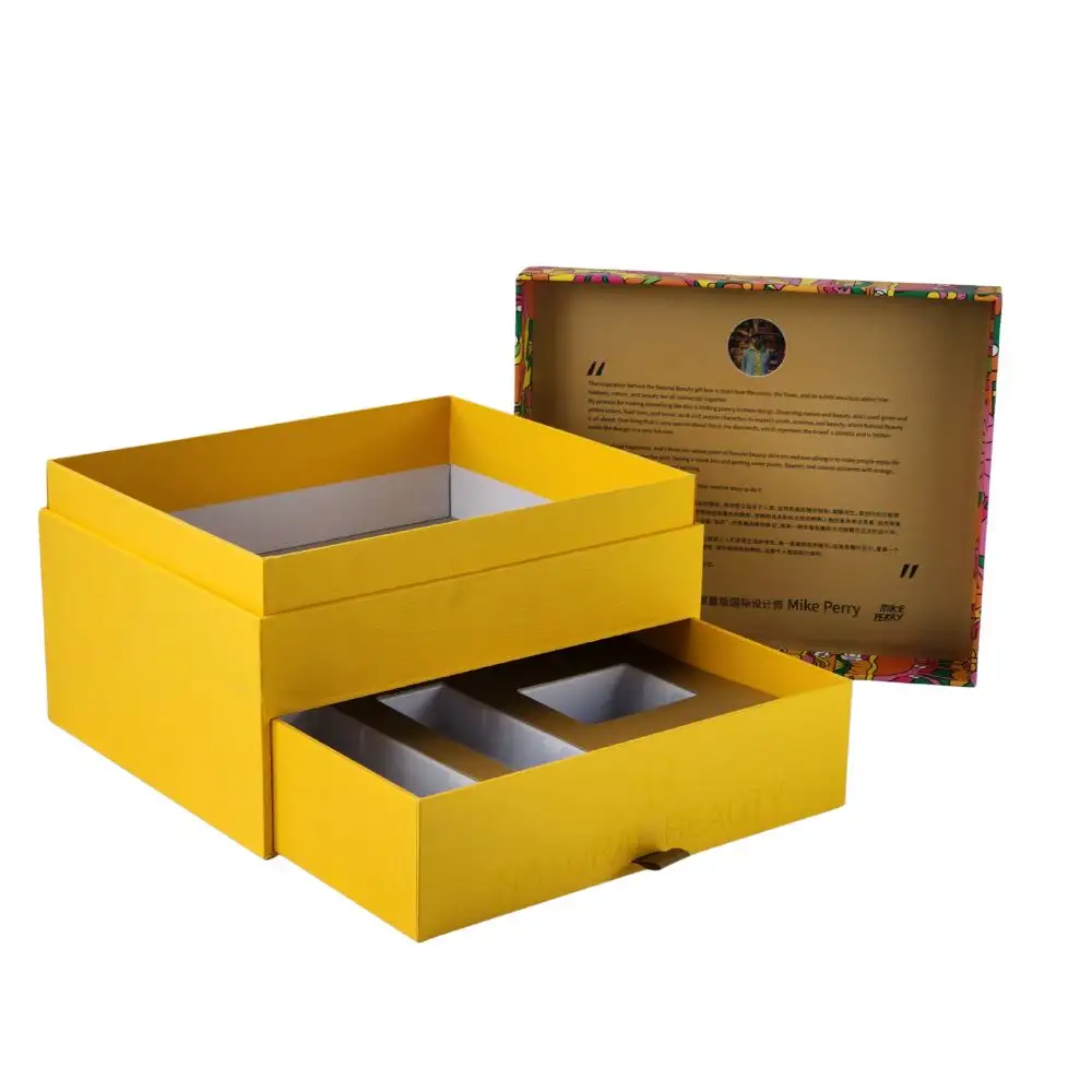 थोक पेपर कार्डबोर्ड चुंबकीय कॉस्मेटिक सेट लक्जरी पैकेजिंग दराज उपहार बॉक्स कॉस्मेटिक भंडारण बॉक्स