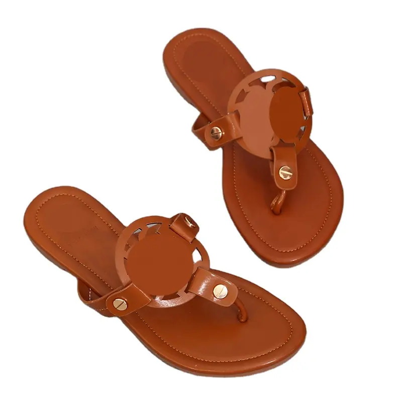 Sandalias planas de verano para mujer, chanclas, zapatos de vestir, zapatillas informales de PVC