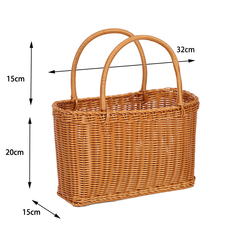 brown Small basket with hard handle
