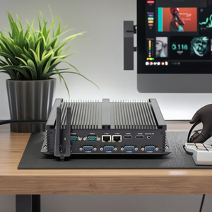 Fanless <strong>Desktop</strong> Industrial Mini PC with Intel I3-4005U Core I4 Processor 8GB Video <strong>Memory</strong> HDD Windows OS Connectivity Via WiFi - Product Image 1