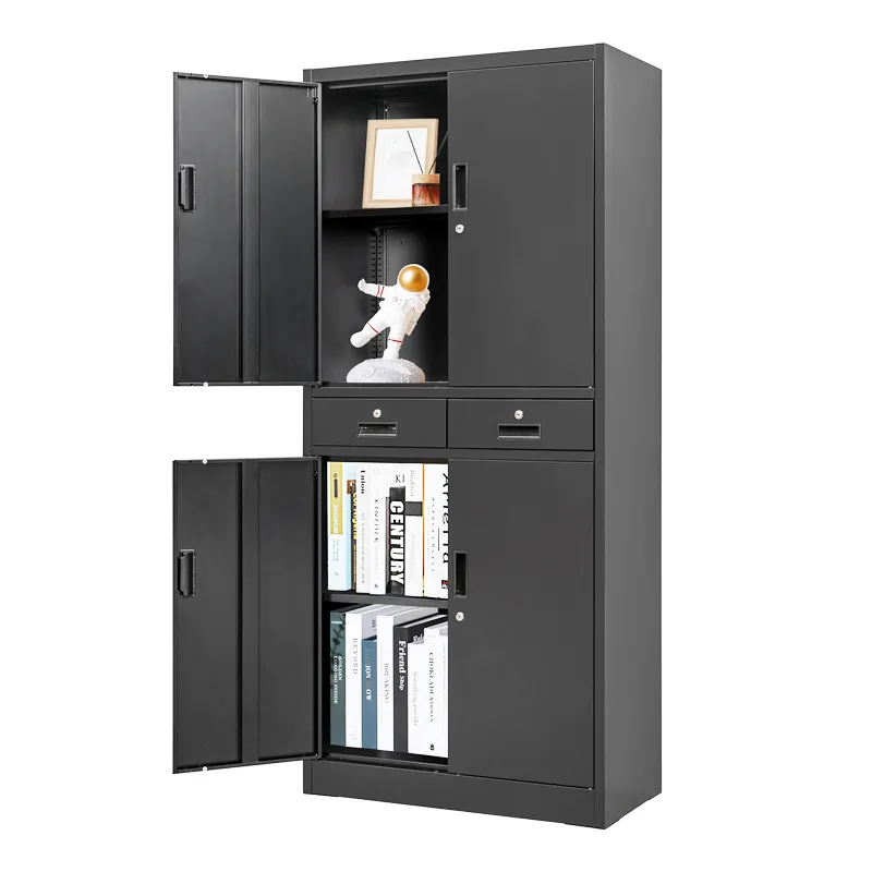 Metal storage cabinet 4 doors file cabinet with 2 drawer 4 doors steel filing cabinet office furniture office cupboard