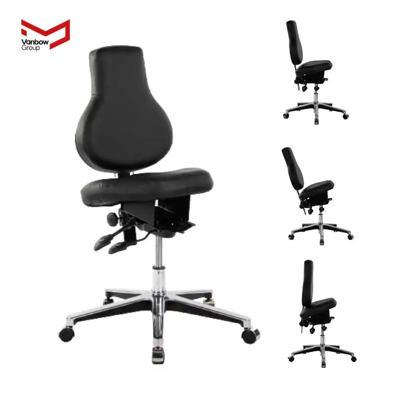 Cadeira de escritório elegante para barbeiro e tatuador, com ajuste de altura e altura, em couro sintético PU, novo design, Vanbow