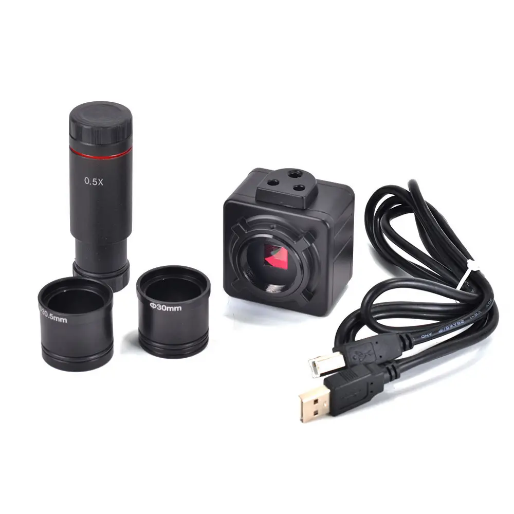Microscópio estéreo binocular usb hd 5mp, câmera digital microscópio ocular eletrônico para vídeo da câmera