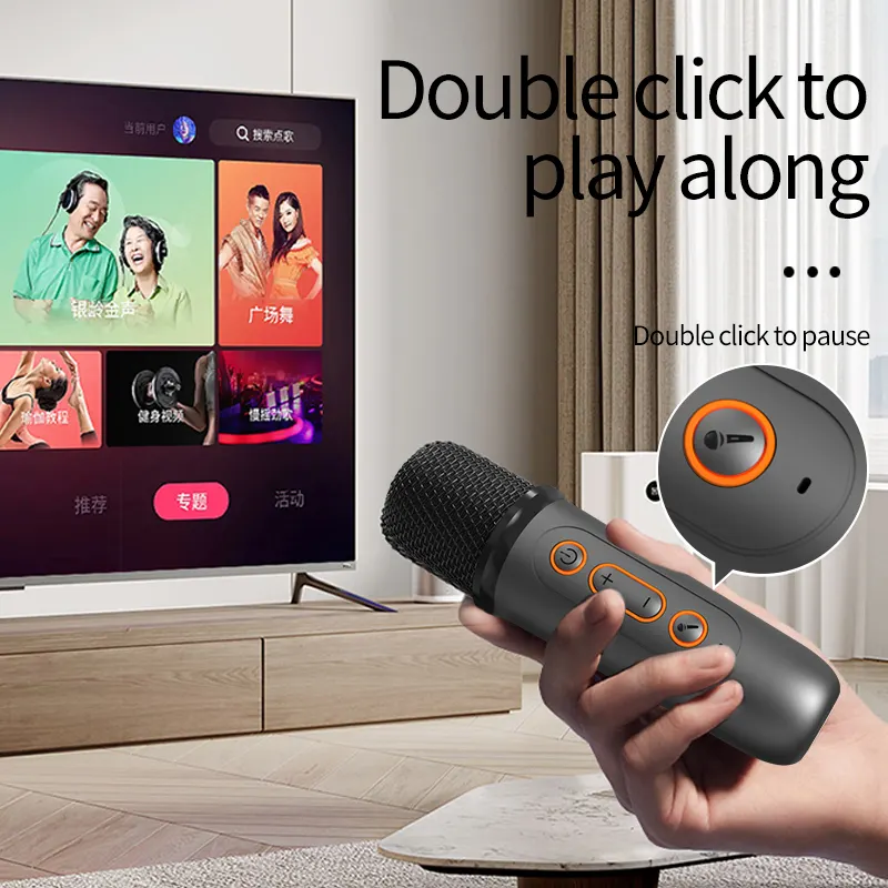 Mini Bluetooth speaker microphone sound speaker Set for Home Outdoor Entertainment KTV gift for kids friends family