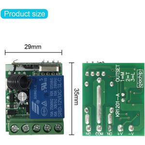 433MHz Universal Wireless-Fernbedienung schalter DC 12V 1CH Relais empfänger modul HF-Sender Momentan-Kipp verriegelung für Gate - Product Image 5