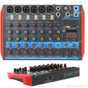 Taşınabilir 8 yollu kanal bilgisayar dizüstü PC canlı ses kartı DJ mikseri 48V XLR 6.5mm USB ses BT karıştırma konsol MG8-USB - Product Image 2