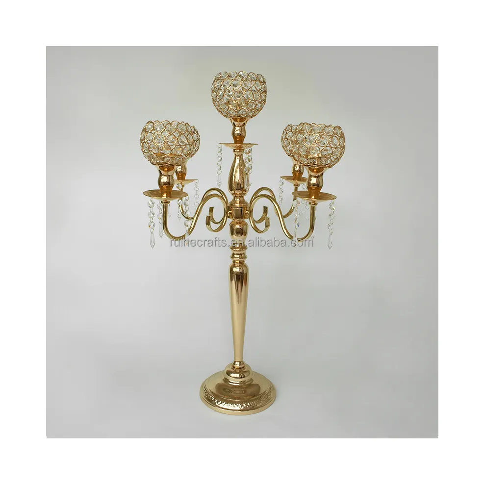 Stile europeo sfera di cristallo candelabri eleganti Votives luce tè portacandele tavolo centrotavola ornamento