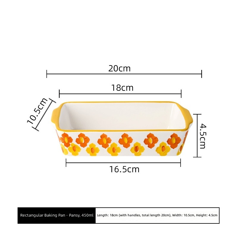 Pansy rectangular baking pan