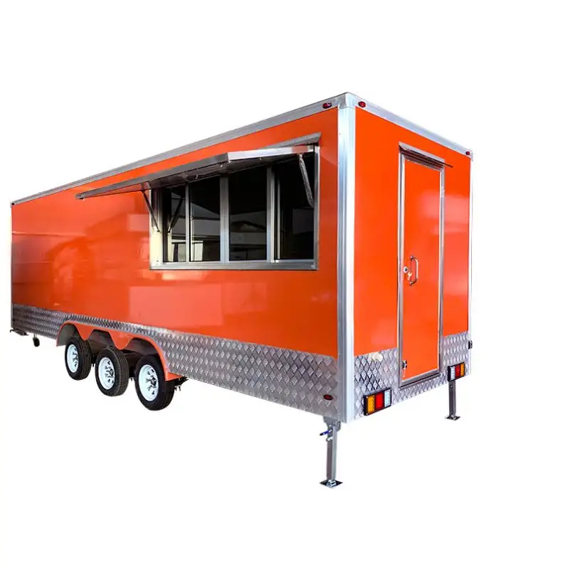 Trailer de comida quadrado móvel novo tipo de caminhão de catering para venda de café na rua