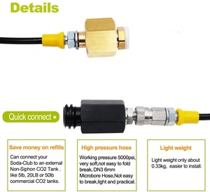 EU W21.8 Co2 <strong>Tank</strong> to Tr21-4 Soda Stream Soda Club External Hose Adapter