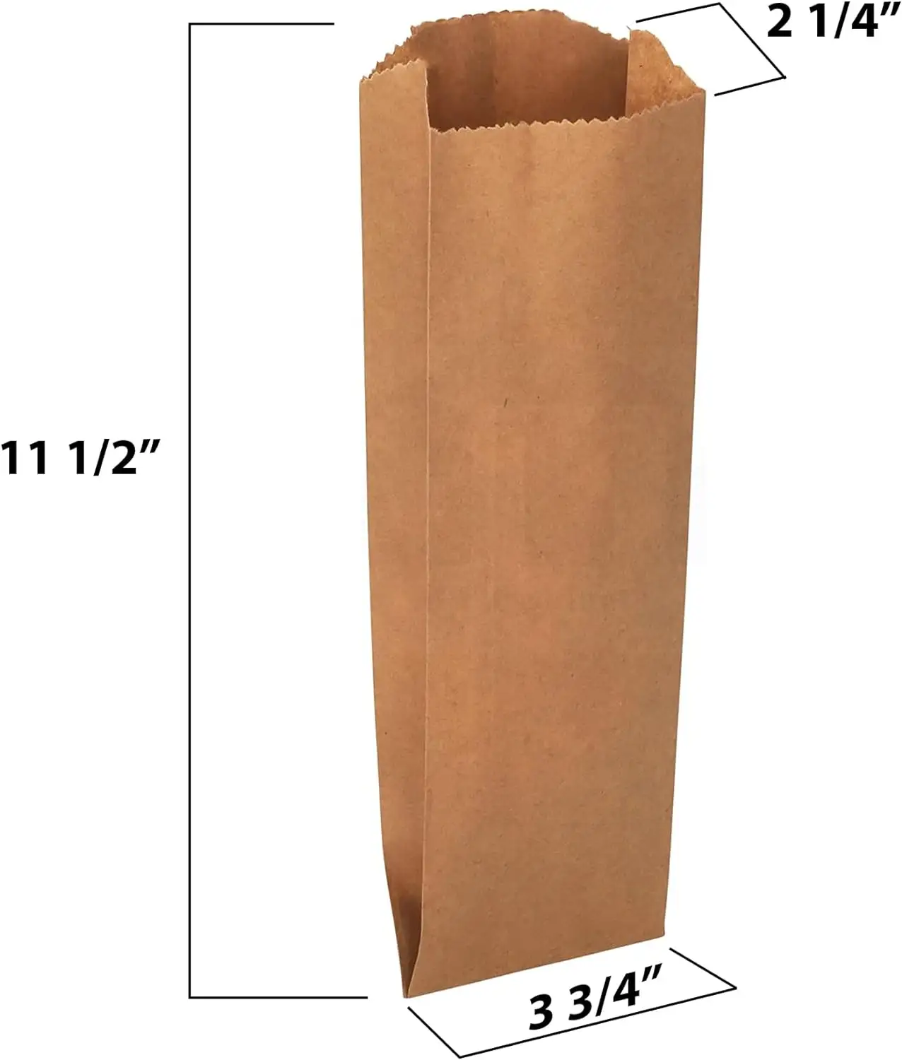 Пакеты из крафт-бумаги размером с пинту, которые можно использовать в качестве винного мешка или для свежеиспеченных изделий, 3 3/4, х 2 1/4, г х 11 1/2 ч, от MT продуктов