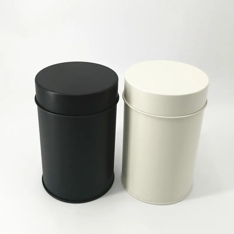 Pote de embalagem de grãos de café, atacado, grande capacidade, recipiente de metal redondo, recipiente de lata com tampa