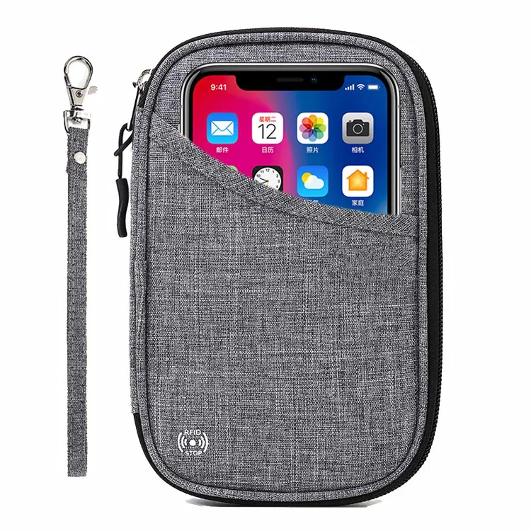 Pochette multi-pochettes Portable, 1 pièce, porte-cartes et Documents, sac de rangement de passeport de voyage avec blocage Eco Rfid