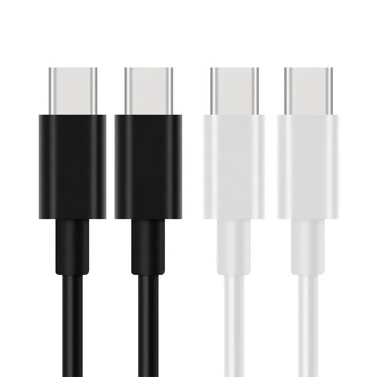 Fuente de fábrica usb-c a usb-c, cargador de teléfono móvil de carga rápida usb 2,0 tipo c, cable de datos de 3A 60W, corriente pesada