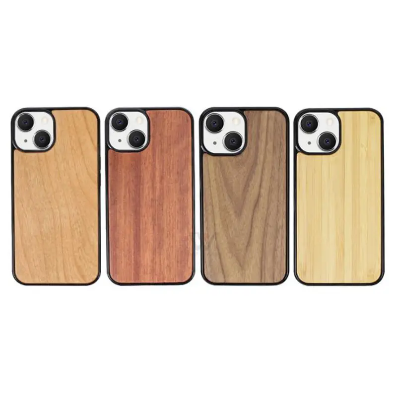 Funda de madera de bambú para teléfono móvil para iPhone 15 14 13 12 11 pro