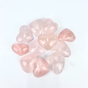 Pierre de guérison artisanale naturelle en gros Matériau mixte cœur en cristal cœur en quartz rose pour cadeau - Product Image 4