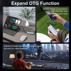 ULT-<strong>unite</strong> New Arrival 4K 60Hz UHD USB-hub 8 in 1 High Speed USB c 3.0 Por Hub USB with Ethernet and HDMI for Laptop Desktop - Product Image 3