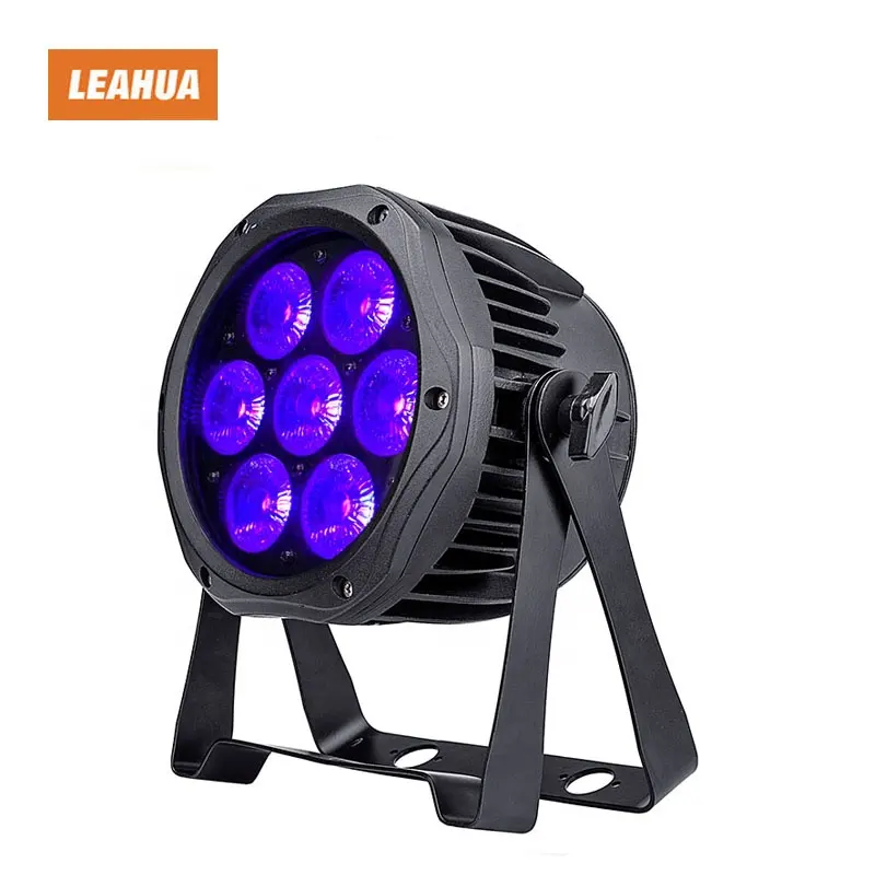 La migliore Vendita all'aperto luce par del led dmx Multi Colore Dj 7pcs statica par ip65 HA CONDOTTO LA luce par RGBWA + UV 6in1 7x12W