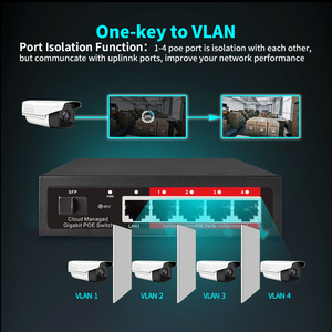 สวิตช์ PoE ที่มีการจัดการบนคลาวด์4/พอร์ต8/16 48V Active POE Desktop 100/1000Mbps SFP สวิตช์ pulg and Play กล้อง IP - Product Image 4