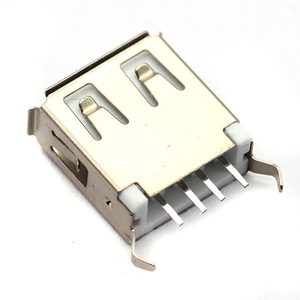 Enchufe hembra USB tipo A 180 grados Vertical 4 pines Interfaz USB Lados de la aguja curva - Product Image 1