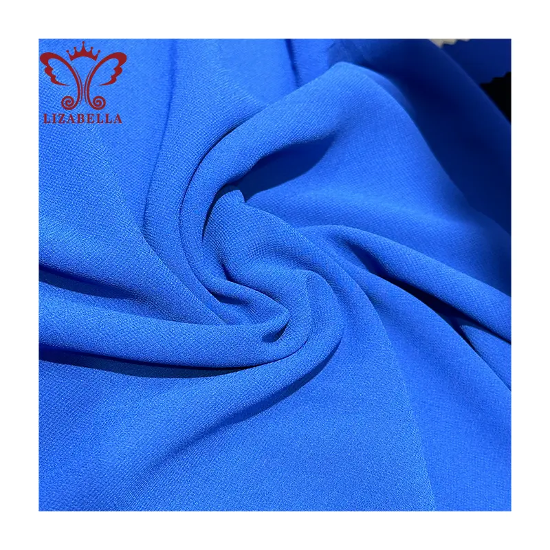 Shaoxing Lizabella 최신 디자인 고품질 저렴한 가격 100% 폴리 에스테르 쉬폰 PD 직물 의류 드레스