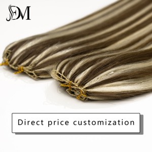 Yüksek kalite hızlı kargo dökülme-ücretsiz çift çizilmiş Handtied feainsan saçı postiş - Product Image 3