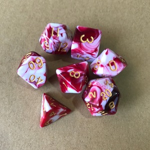 Wholesales 7 In1 Two-colored, Multi-Sided Liquid Core DND Dice <strong>Set</strong> for Role P:laying Games 23mm D20 Resin Sharp Edge Dice <strong>Set</strong> - Product Image 6