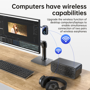 Ricevitore aereo per cuffie airpod air Fly Pro dispositivi multipli per auto a doppio ingresso Wireless Aux Jack Ap Tx trasmettitore Bluetooth - Product Image 5