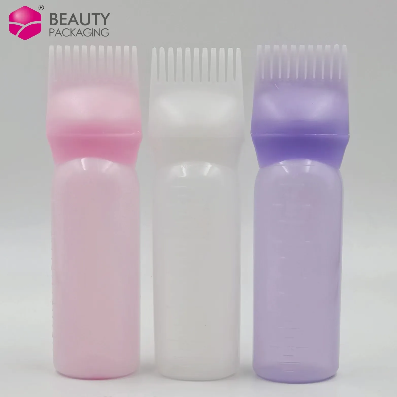 Bouteille de teinture pour cheveux 3 couleurs 200ml applicateur de peigne de racine brosse bouteille applicateur de peigne emballage de produits capillaires