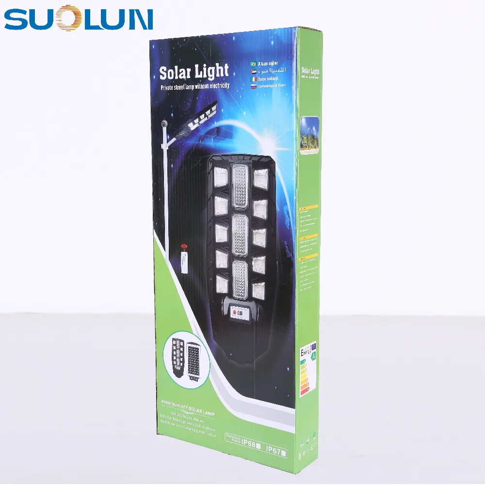 SUOLUN tren Ip65 Panel surya tahan air bertenaga 50 100 150 Watt LED jalan lampu surya lampu jalan cahaya matahari o