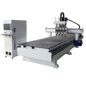 Máquina de corte multicabezal, 3 4 herramienta automática, cortadora neumática de tres husillos atc, enrutador cnc para carpintería con 2 tablas - Product Image 1