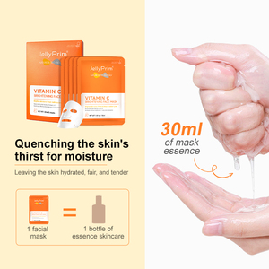 Vente en gros de masque facial éclaircissant à la vitamine C 30ml * 5 masque facial personnalisé en feuille de fruits hydratant blanchissant et hydratant en profondeur - Product Image 5