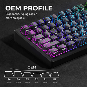 Xvx Đen địa hình tỏa sáng thông qua OEM PBT + PC Tiếng Anh chơi game Bàn Phím Cơ khí Keycap Set | 118/84/61 phím - Product Image 4