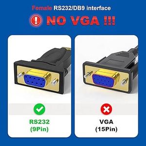 Usb-c至串行适配器6英尺RS232 DB9母转换器电缆FTDI FT232RL USB Type-C