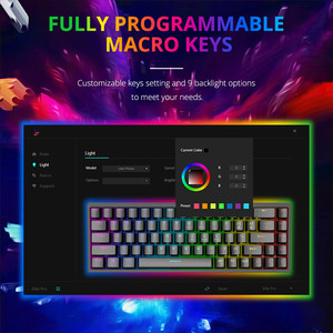 Tronsmart精英机械键盘，带RGB照明超过16.8万色Outemu开关有线BT 2.4GHz无线