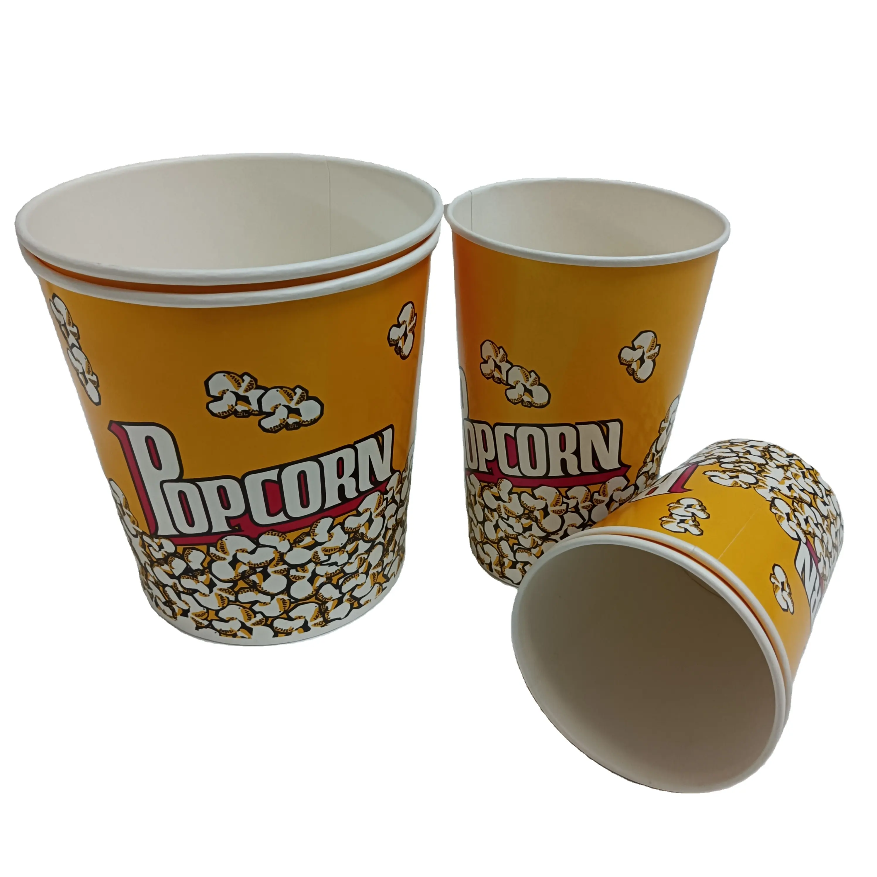 Sp614 atacado fábrica diretamente personalizado logotipo impresso popcorn buckets_papel alimentos balde/copos para popcorn com tampa fabricantes