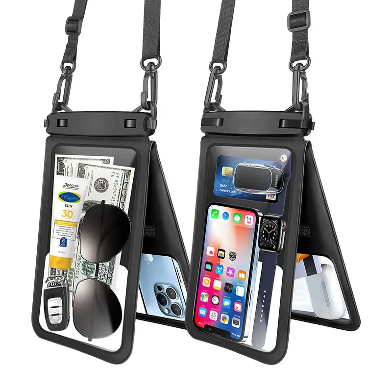 カスタマイズIPX8防水ポーチ携帯電話ドライバッグ卸売価格水泳PVC防水電話バッグ