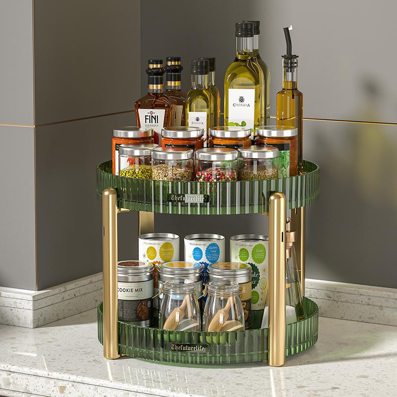 5011 Double-Layer Rotating Shelf (Translucent Green)