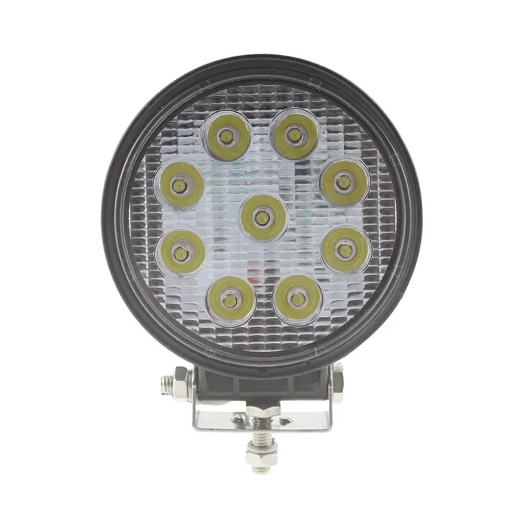 Automóvil Led redondo luz de trabajo 27W faro motocicleta camión luz 12-84V aluminio blanco IP67 coche faro Fiat 27 01 3600LM