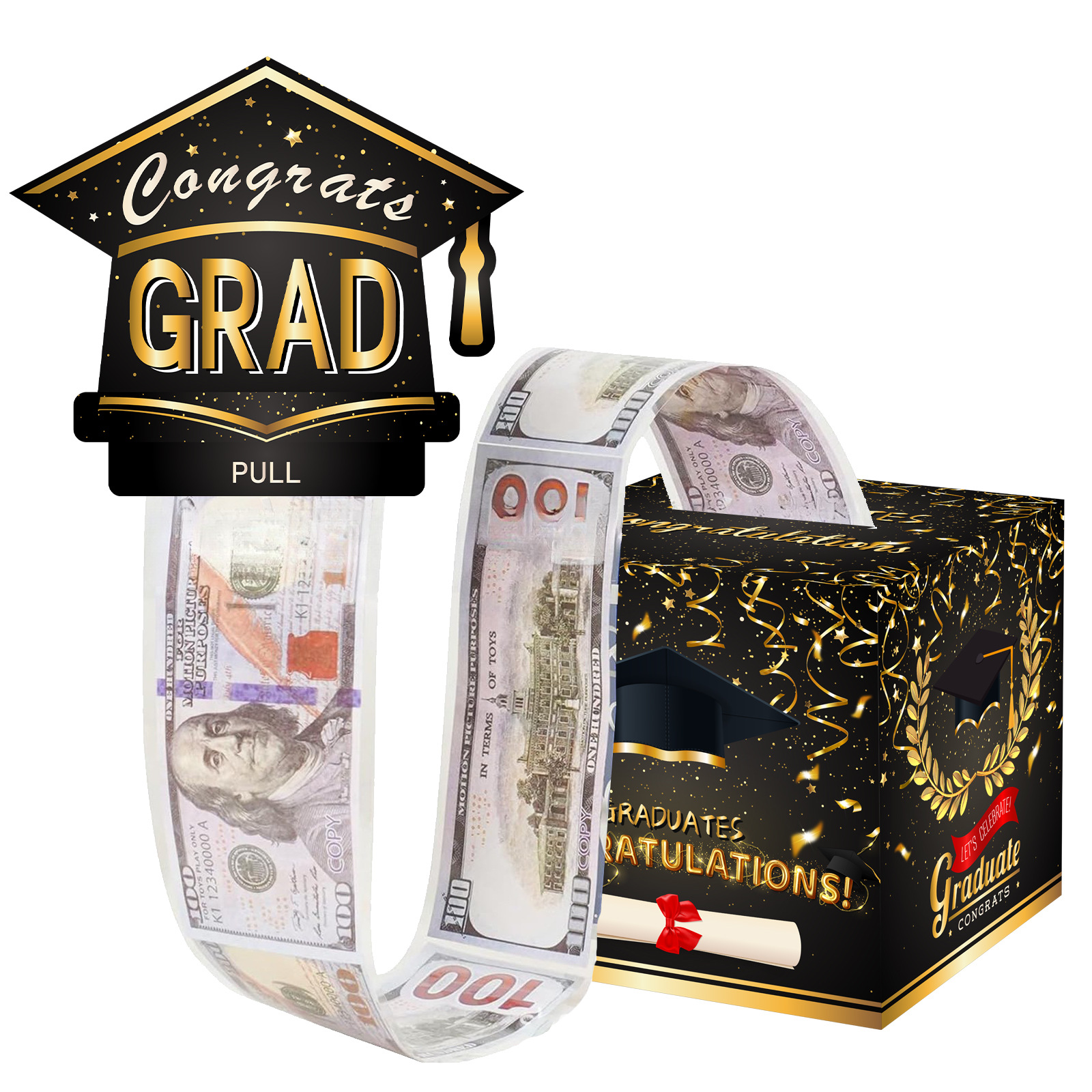 Ruban doré avec chapeau