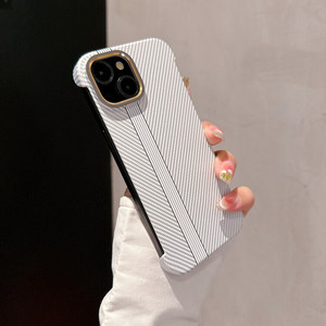 Carbon Fiber Pattern Line Cell Phone Case for iPhone 15 16 Pro Max Lens Protection Slim Phone <strong>Cover</strong> for iPhone 14 13 Pro Max - Product Image 3