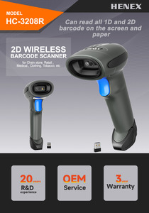 Henex High-Speed 2.4G Wireless for <strong>Bluetooth</strong> 2D Barcode <strong>Scanner</strong> LED Light Manual Reader for IOS <strong>Android</strong> Blue-QR <strong>Bar</strong> <strong>Code</strong> <strong>Scanner</strong> - Product Image 3