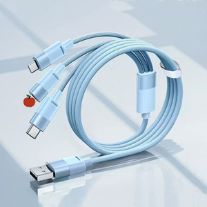 สายดาต้าแบบถักความเร็วสูงแบบสามในตัวเดียวสำหรับ Apple สำหรับ Huawei โทรศัพท์มือถือแบบ one-to-Three Type-C USB - Product Image 6