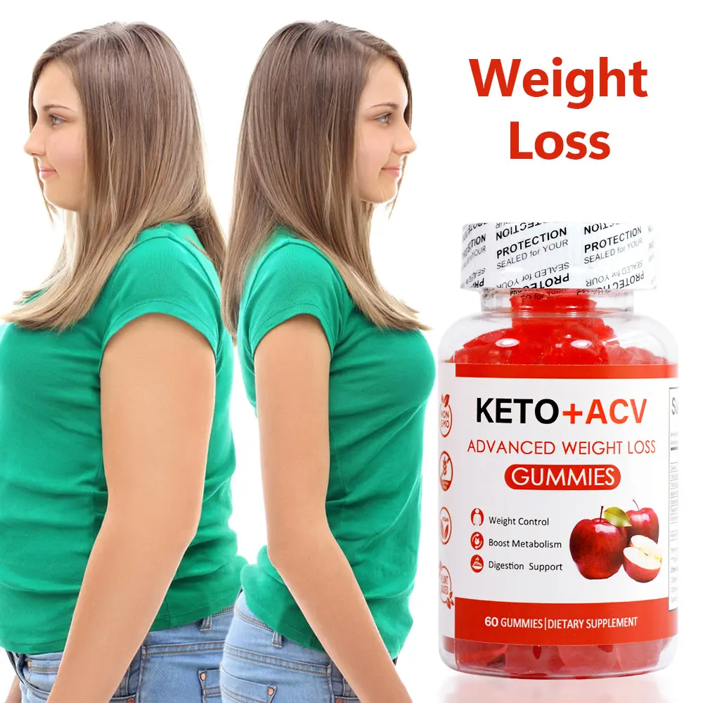 Harga pabrik chinaphers Label pribadi KETO Gummies penurun berat badan cuka sari Apple Keto Acv untuk penurun berat badan ibu pembakar lemak