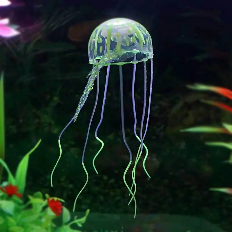 6 Pcs Glowing Jellyfish Ornament Decoration for Aquarium Fish Tank