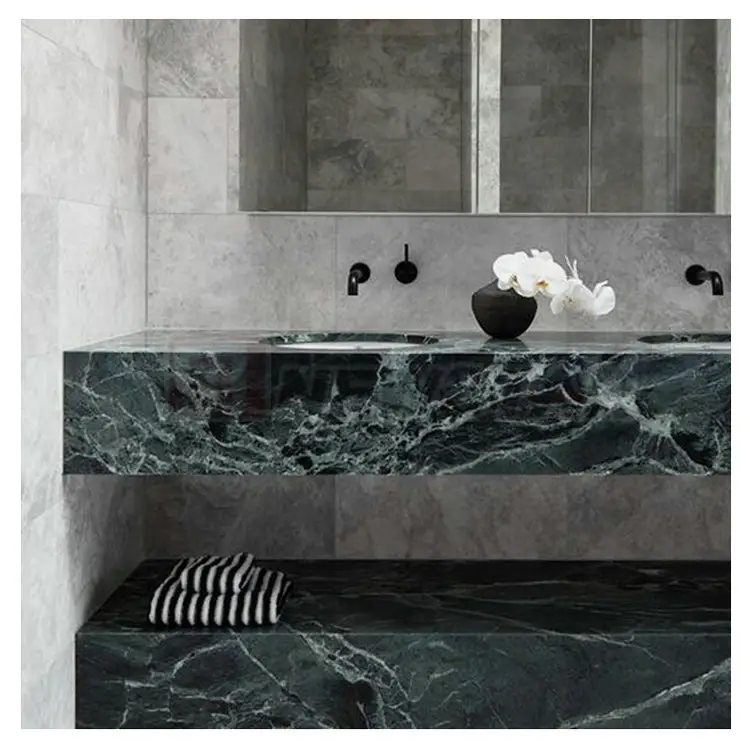 Bathroom vanity top decoration dark marble green marble bar top kitchen counter tops