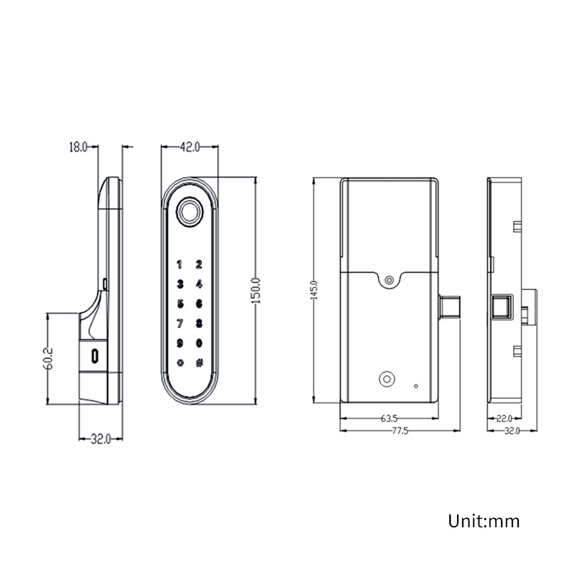 Tediton Fingerprint Password Drawer Lock Smart   Cabinet Lock