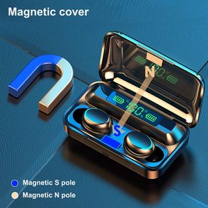 F9-5 True Wireless Earbuds Bluetooth Touch Control con custodia per Display digitale con ricarica Wireless-Tws Stere impermeabile